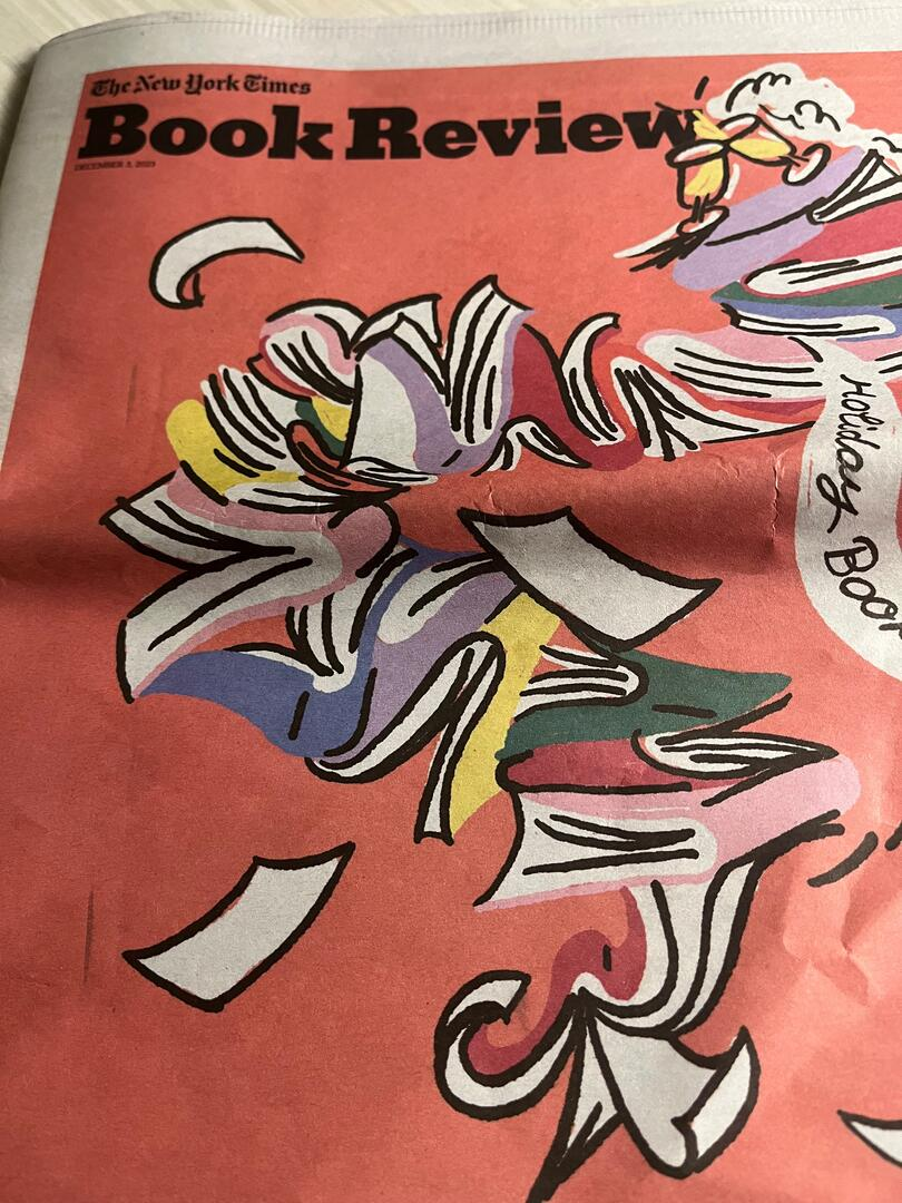 The New York Times Book Review cover shown in a provided press photo